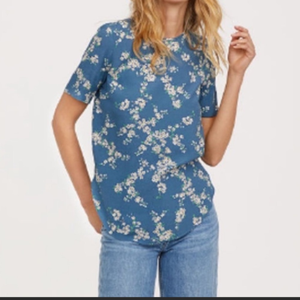 H&M Blue Floral Top